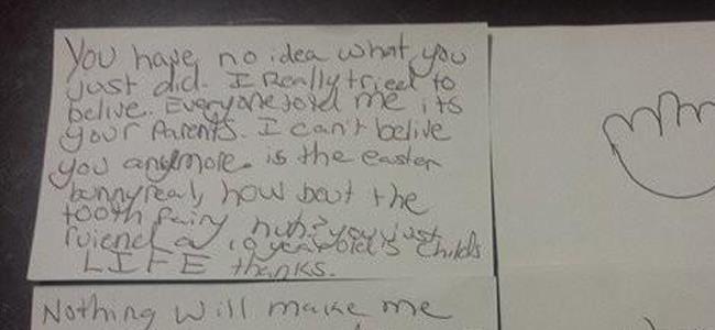 رسالة صادمة لطفلة اكتشفت كذبة بابا نويل
